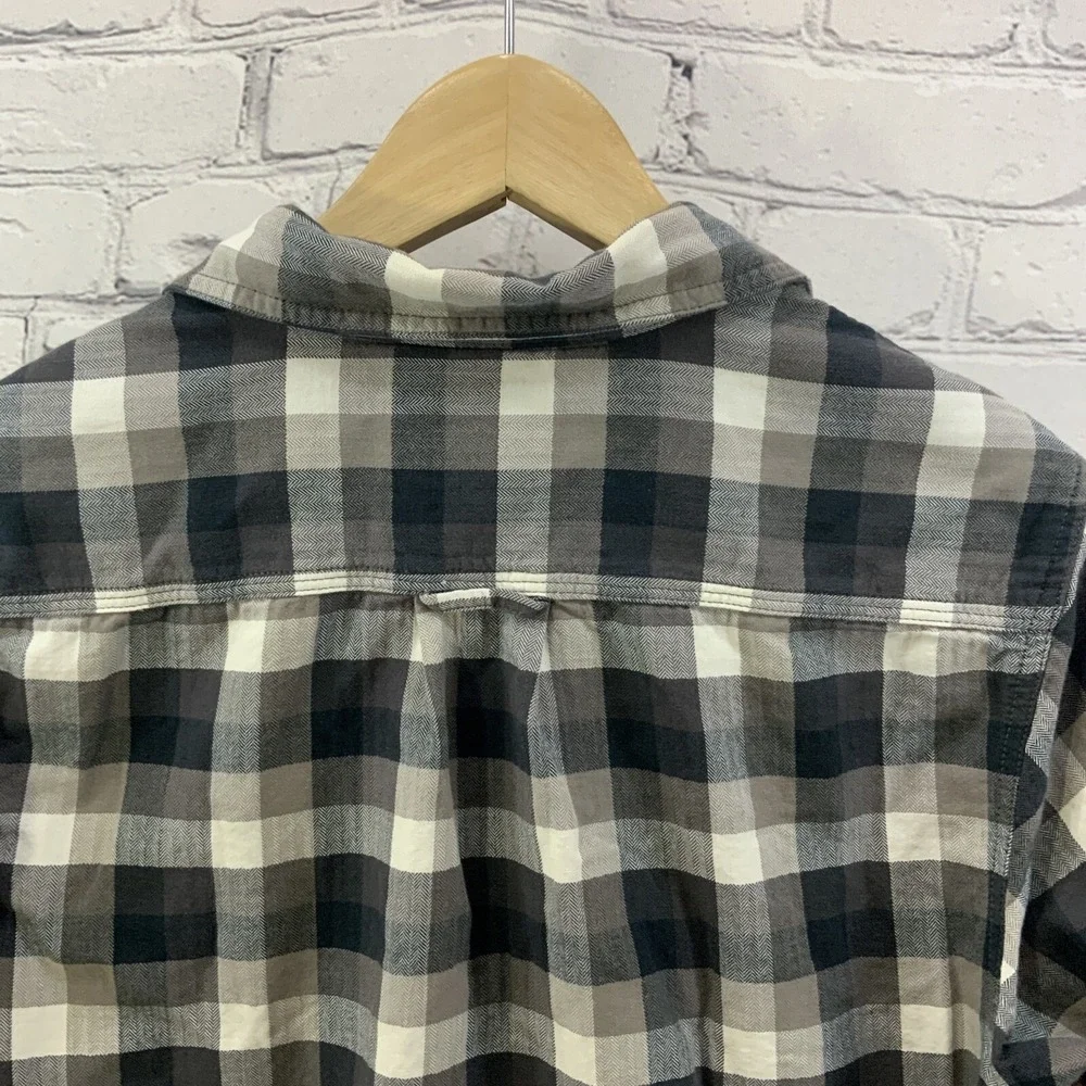 The North Face Button Down Shirt Mens Sz S Black‎ White Plaid